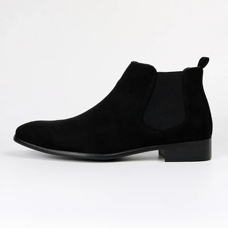 David | Men’s Pull-On Ankle Chelsea Boots | Classic Suede Design for Timeless Style and Comfort