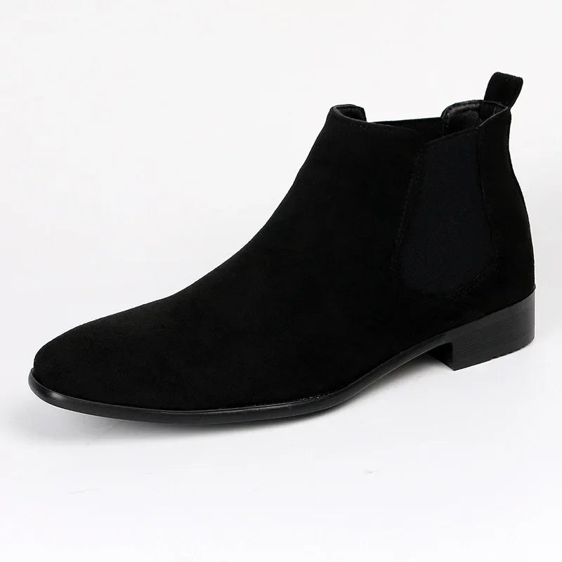 David | Men’s Pull-On Ankle Chelsea Boots | Classic Suede Design for Timeless Style and Comfort