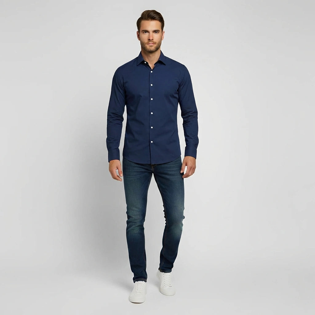 Męska koszula wizytowa o dopasowanym kroju