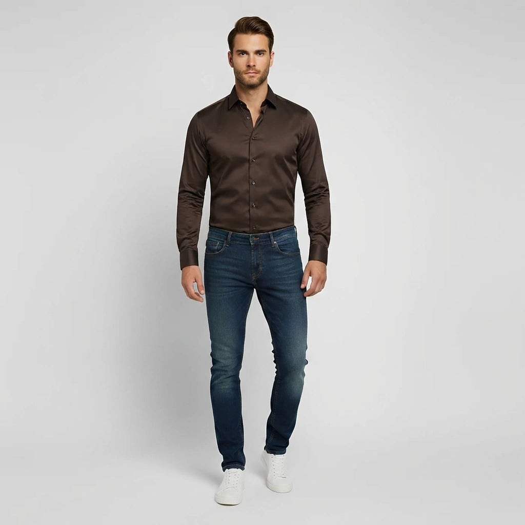 Męska koszula wizytowa o dopasowanym kroju