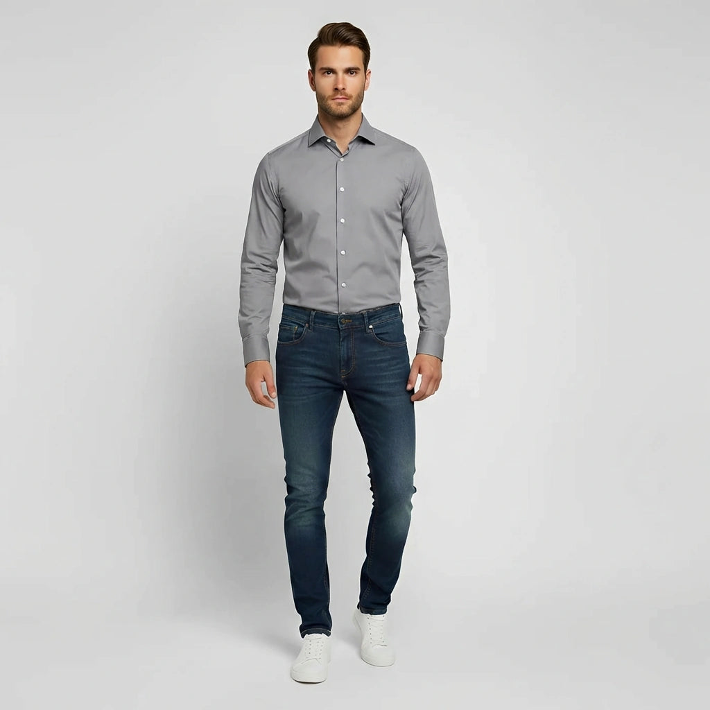 Męska koszula wizytowa o dopasowanym kroju