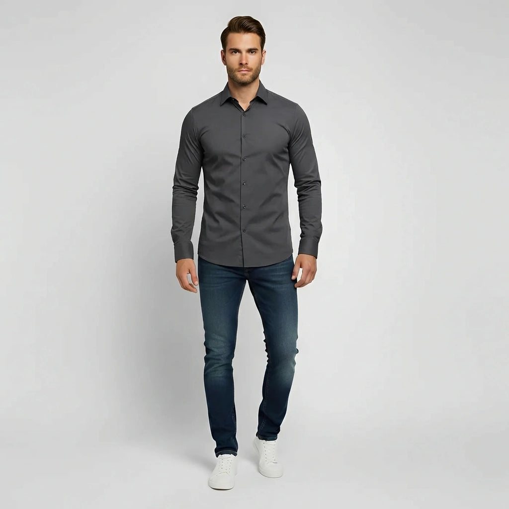 Męska koszula wizytowa o dopasowanym kroju