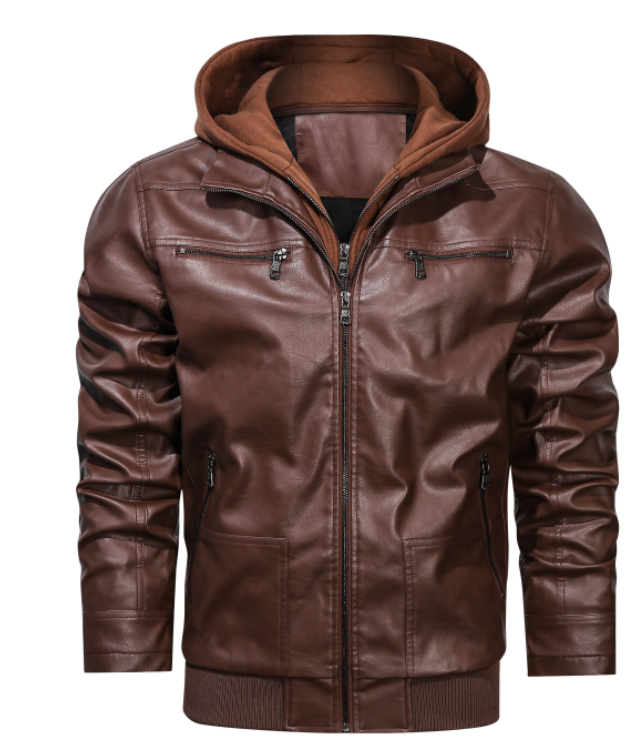 Men’s Hooded Bomber Jacket | Stylish PU Leather Winter Outerwear