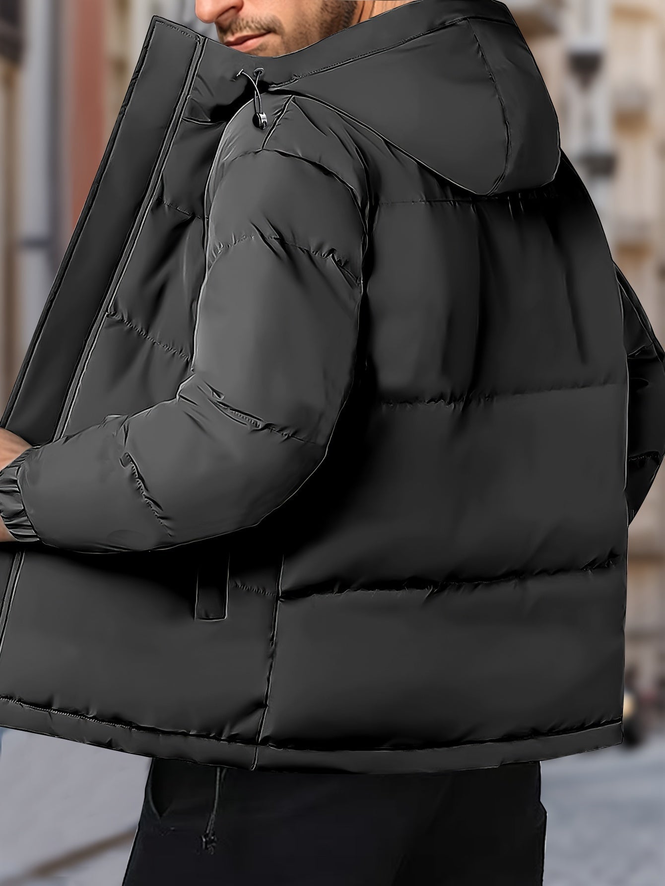 Men’s Warm Windproof Puffer Jacket | Hooded Winter Coat