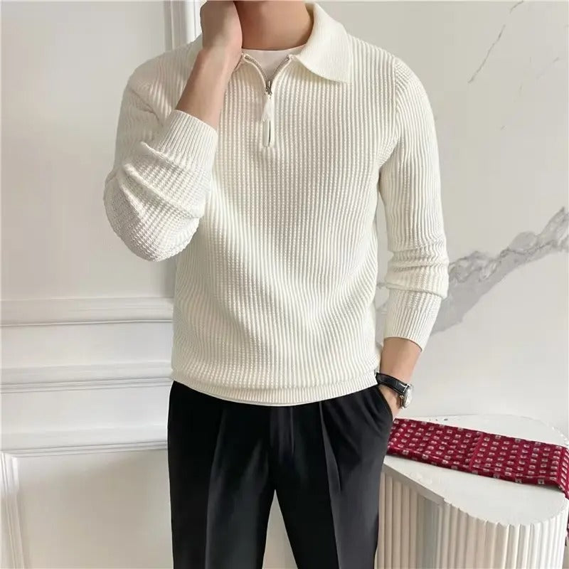Men’s Zip Collar Sweater | Smart Half-Zip Knit