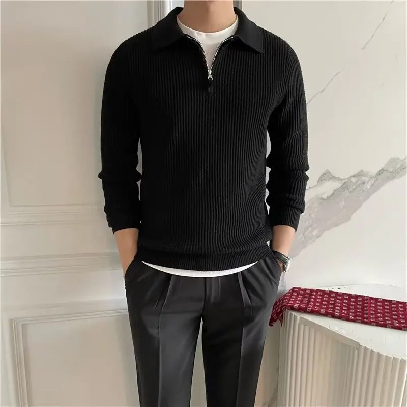 Men’s Zip Collar Sweater | Smart Half-Zip Knit