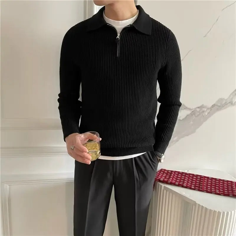 Men’s Zip Collar Sweater | Smart Half-Zip Knit