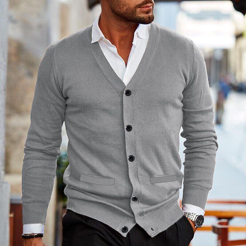 Men’s Elegant Button-Up Cardigan | Smart Casual