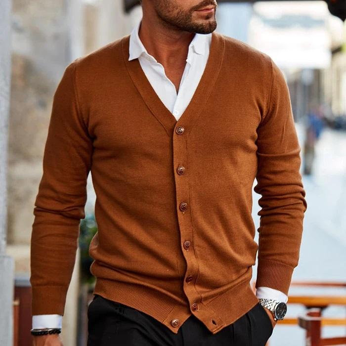 Men’s Elegant Button-Up Cardigan | Smart Casual