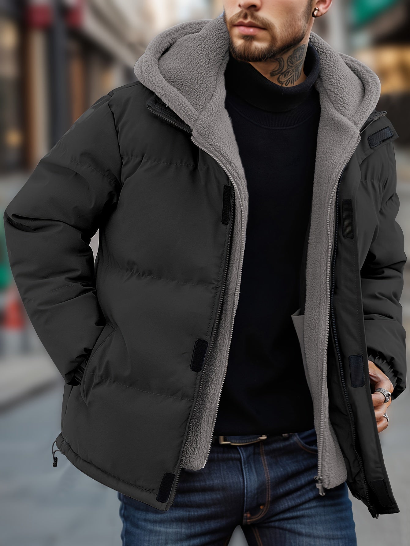 Men’s Padded Hooded Jacket | Warm Winter Coat