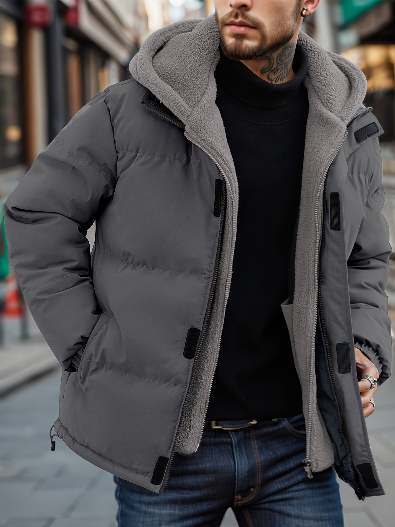 Men’s Padded Hooded Jacket | Warm Winter Coat
