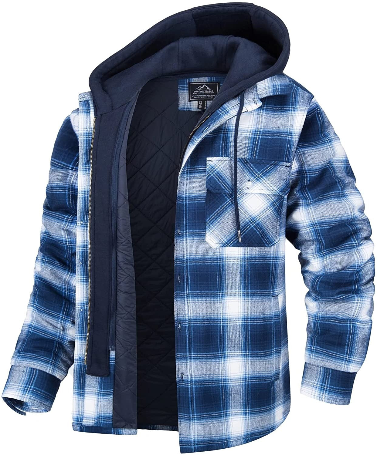 Men’s Checked Hooded Jacket | Warm Lined