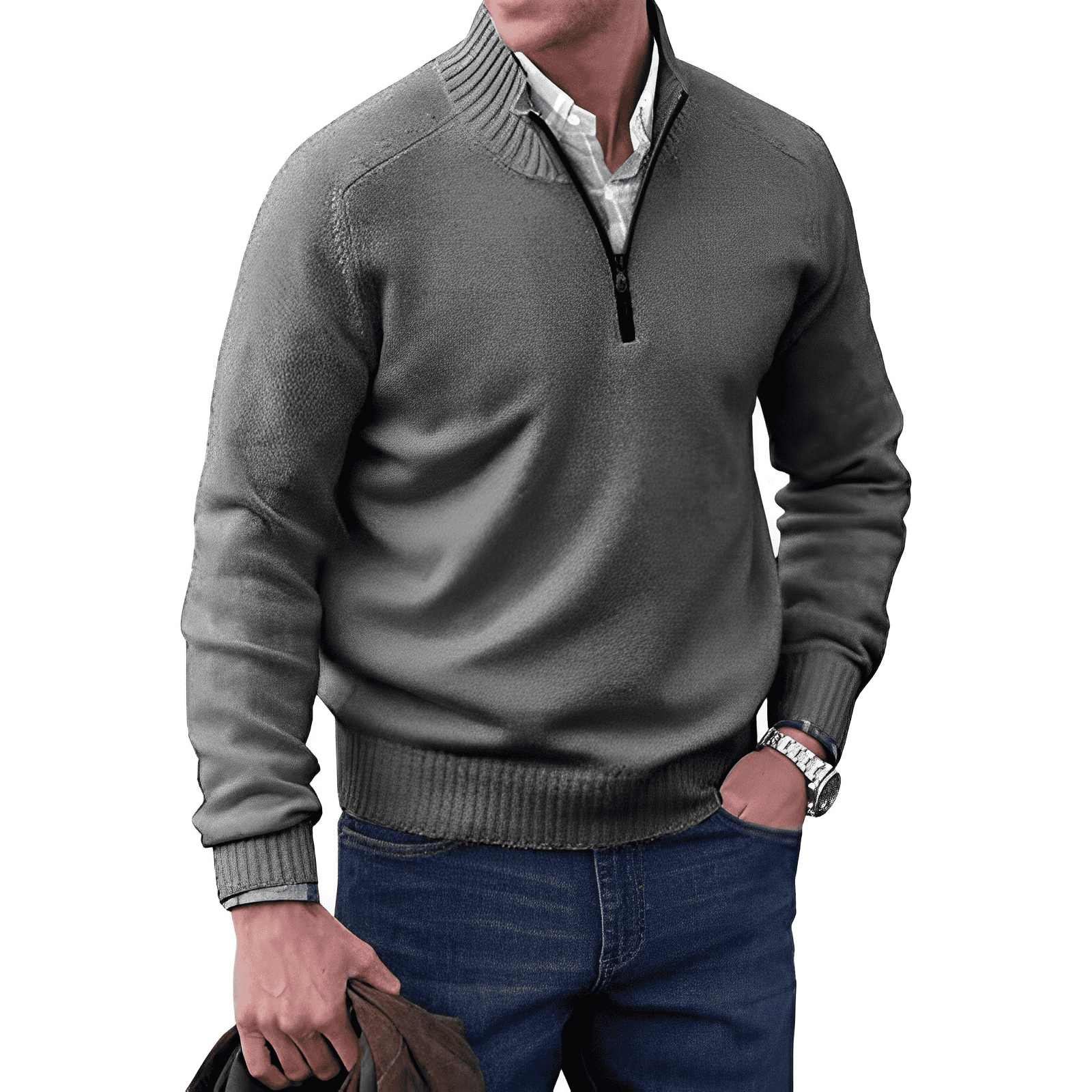 Men’s Quarter-Zip Knit Sweater | Classic Casual