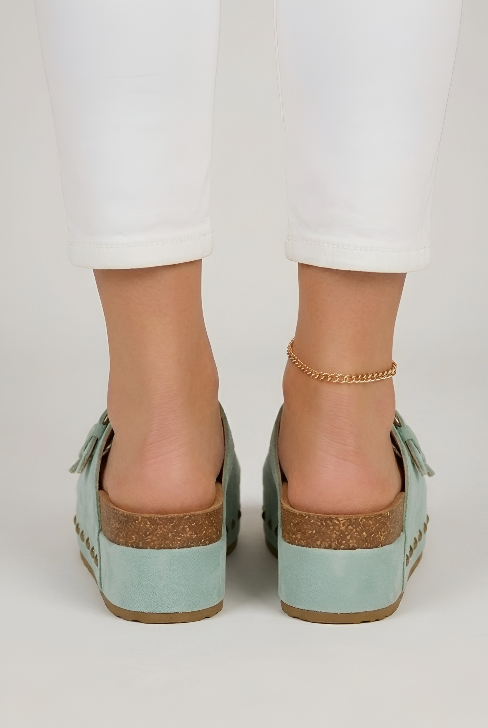 Sandalias de Plataforma para Mujer con Doble Hebilla y Plantilla de Corcho