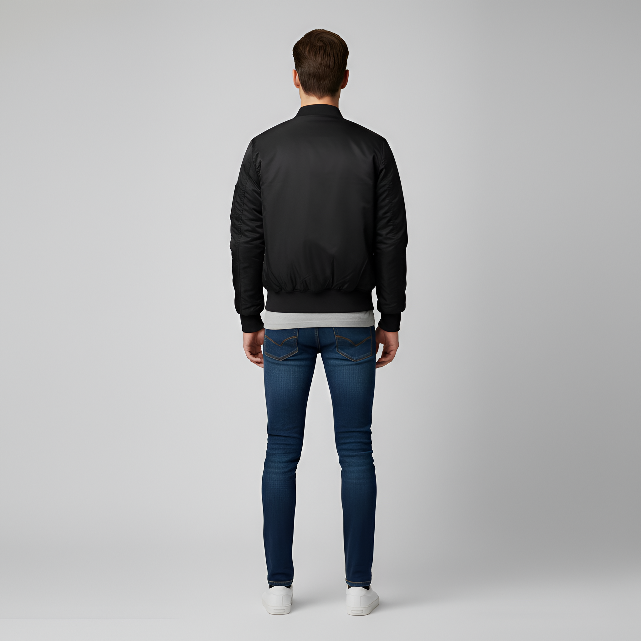 Pánská bomber bunda lehká s předním zipem neformální každodenní svrchní oděv