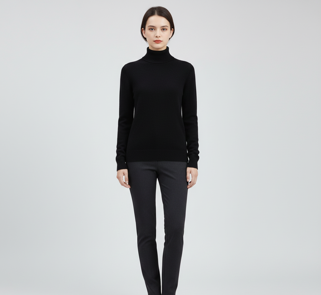 By Assuli women’s cashmere turtleneck sweater