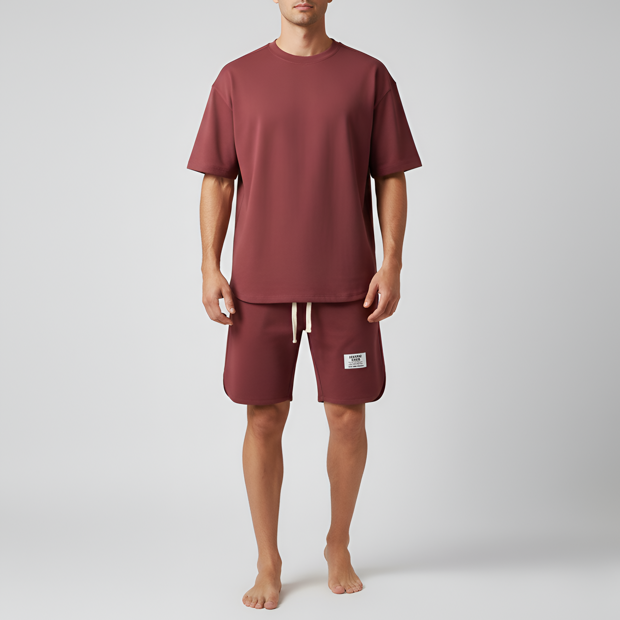 Men’s T-Shirt and Shorts Set Cotton Blend Casual Loungewear Outfit