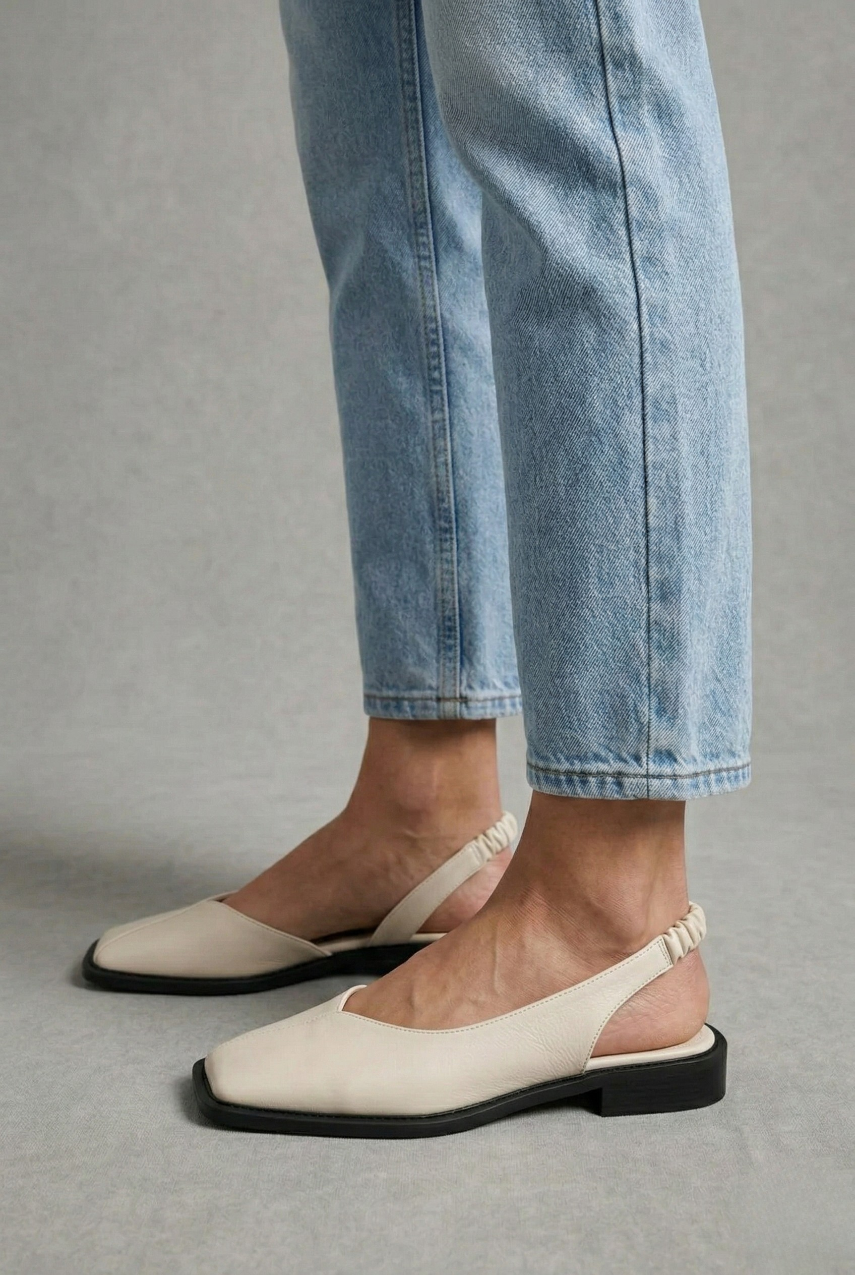 Γυναικεία παπούτσια φόρεμα με τετράγωνη μύτη, χαμηλό τακούνι, χωρίς δέσιμο