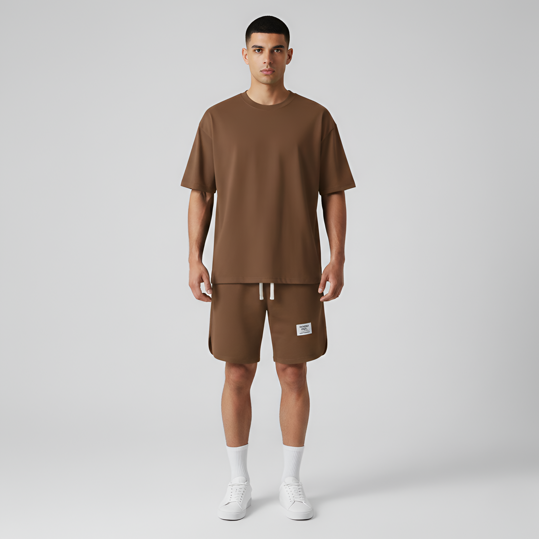 Men’s T-Shirt and Shorts Set Cotton Blend Casual Loungewear Outfit