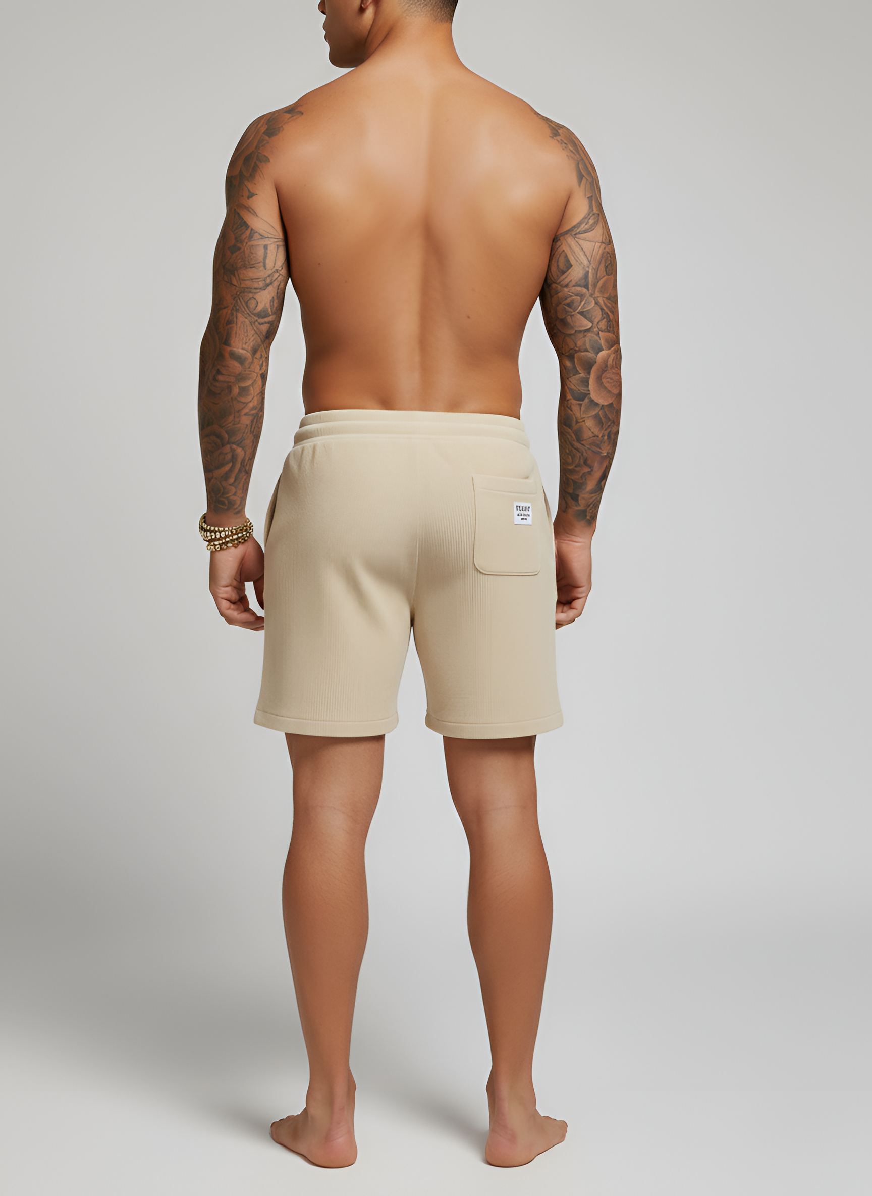 Ανδρικό βαμβακερό σορτς για χαλάρωση με ελαστική μέση και κορδόνι για καθημερινή χρήση