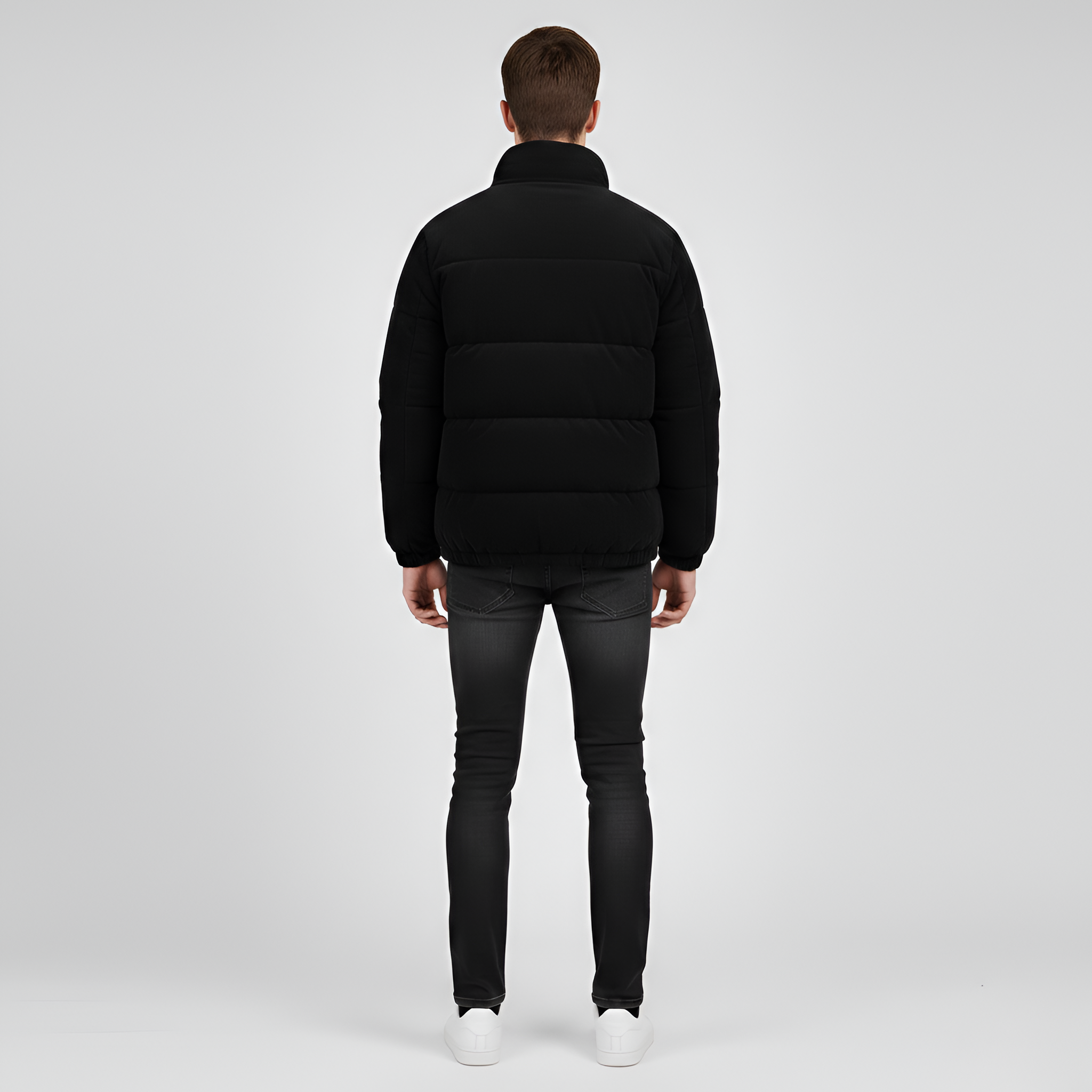 Pánská prošívaná péřová bunda s knoflíky, zimní volnočasový svrchní oděv