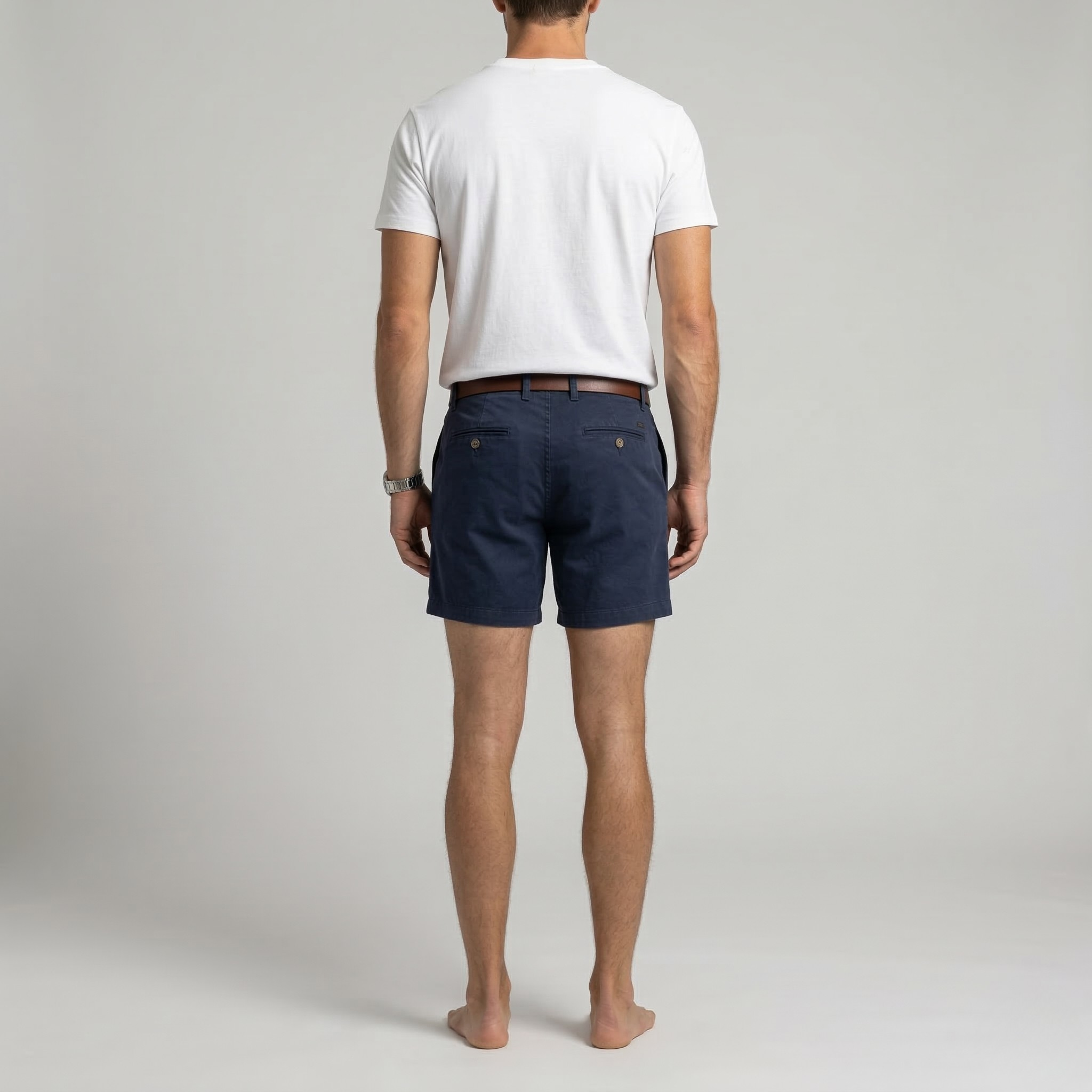 Shorts chino en coton pour homme Coupe ajustée Shorts d'été décontractés avec poches