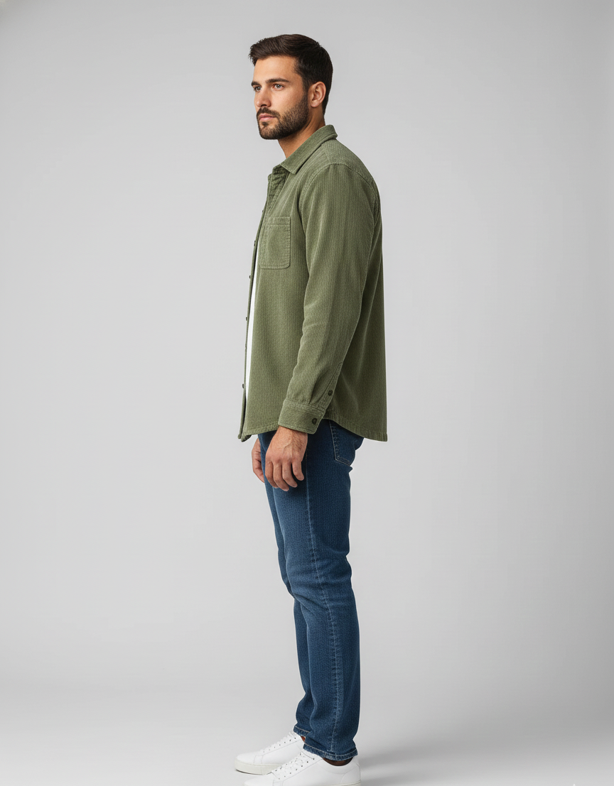 Pánská manšestrová košile na knoflíky By Assuli