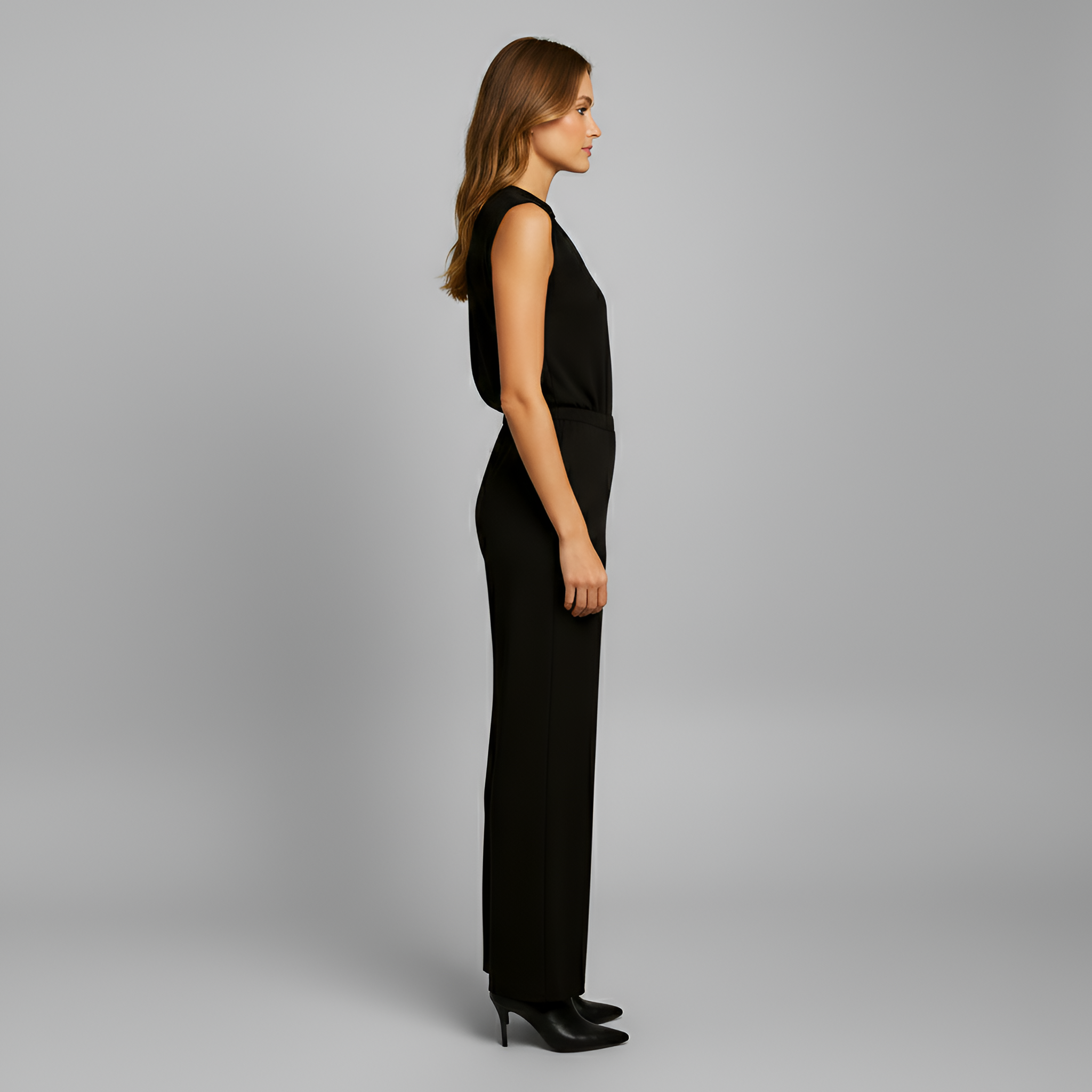 Women’s Sleeveless Jumpsuit High Waist Wide Leg Elegant Fit