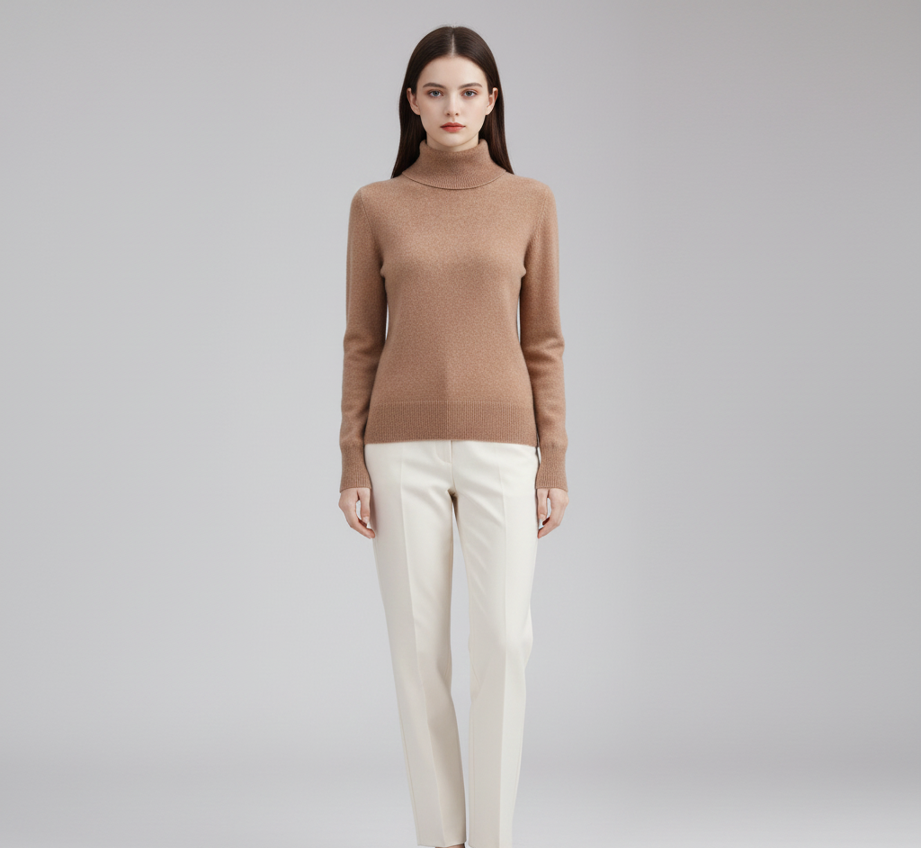 By Assuli women’s cashmere turtleneck sweater