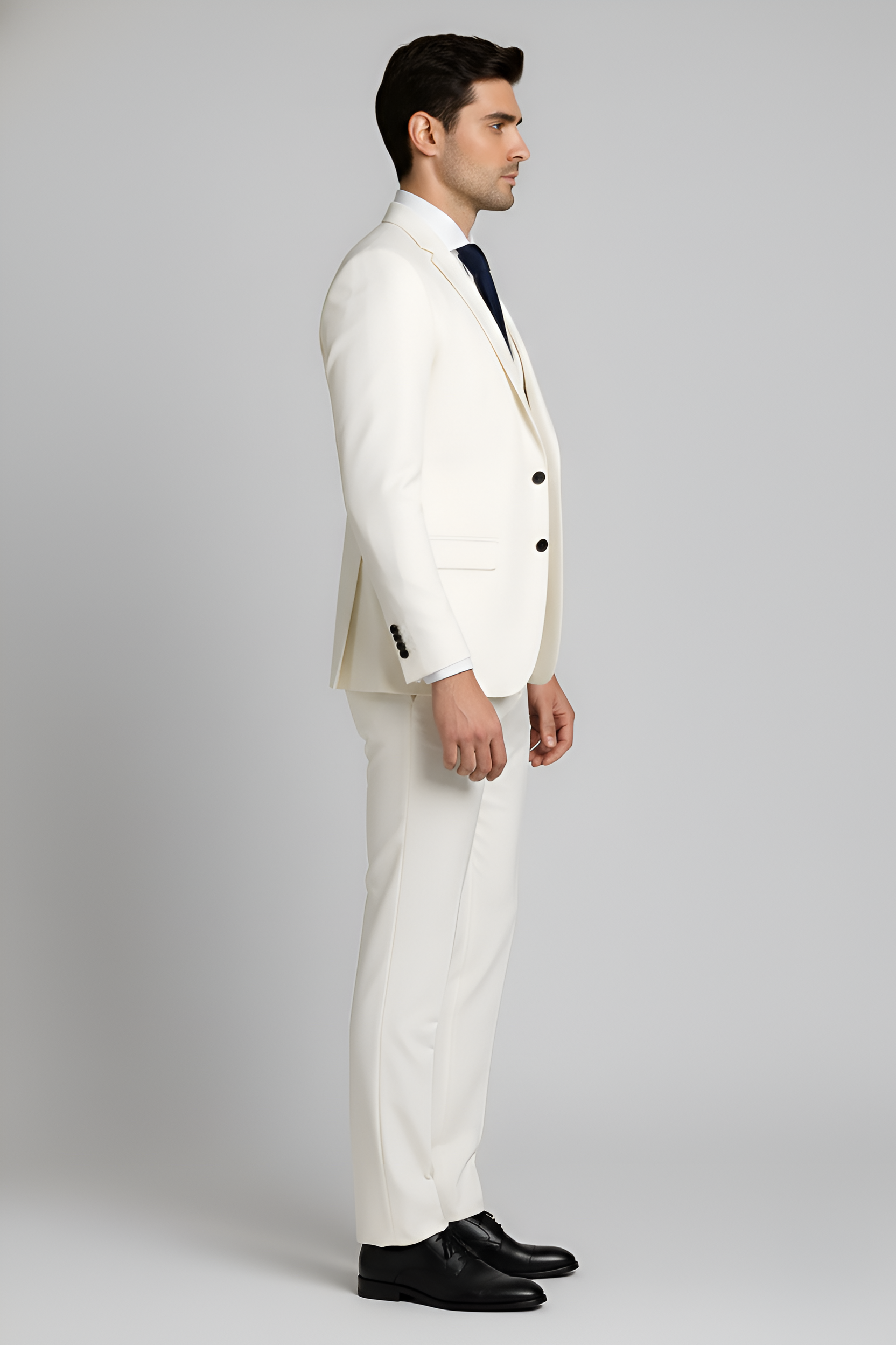 By Assuli men’s three piece suit slim fit formal jacket waistcoat and trousers