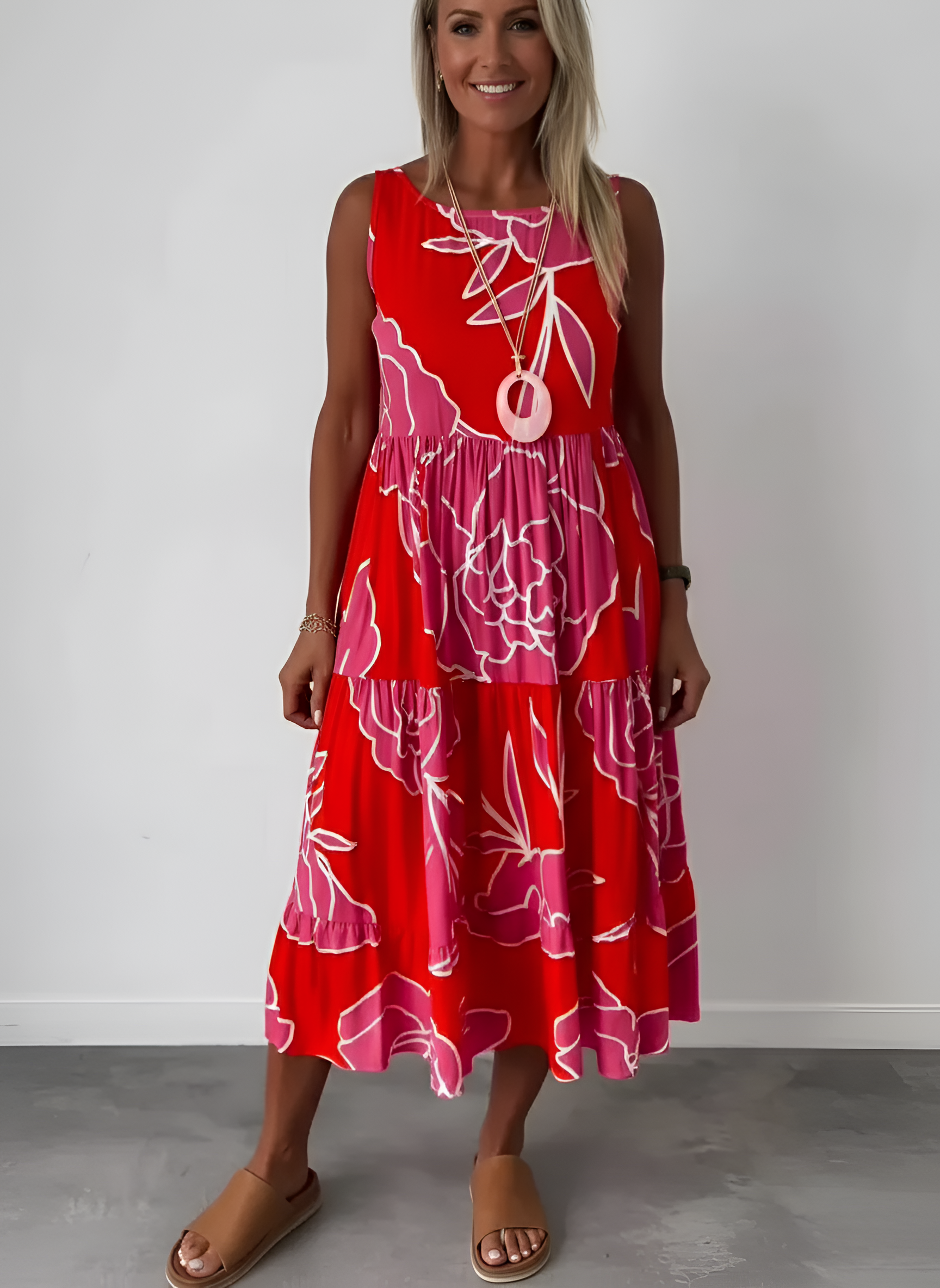 Vestido midi floral asimétrico de un solo hombro para mujer, elegante para fiestas