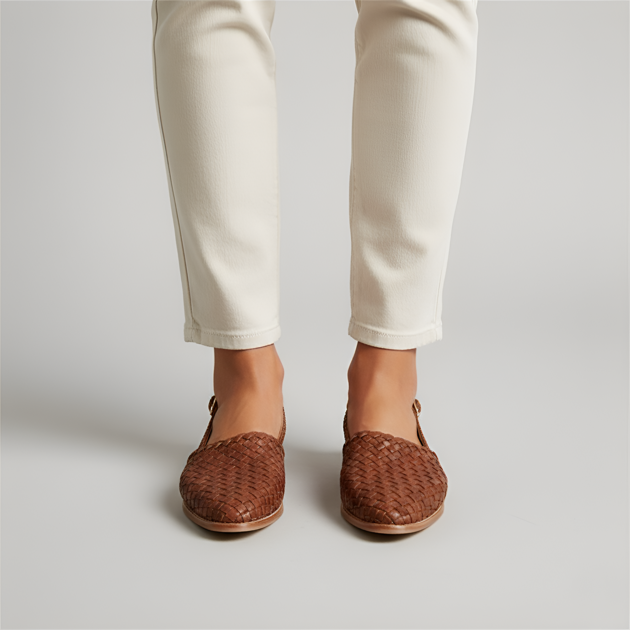 Dámské pletené kožené mokasíny na nazutí s uzavřenou špičkou, pohodlné ležérní baleríny