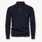 Men’s Half-Zip Ribbed Knit Sweater | Classic Stand Collar Pullover