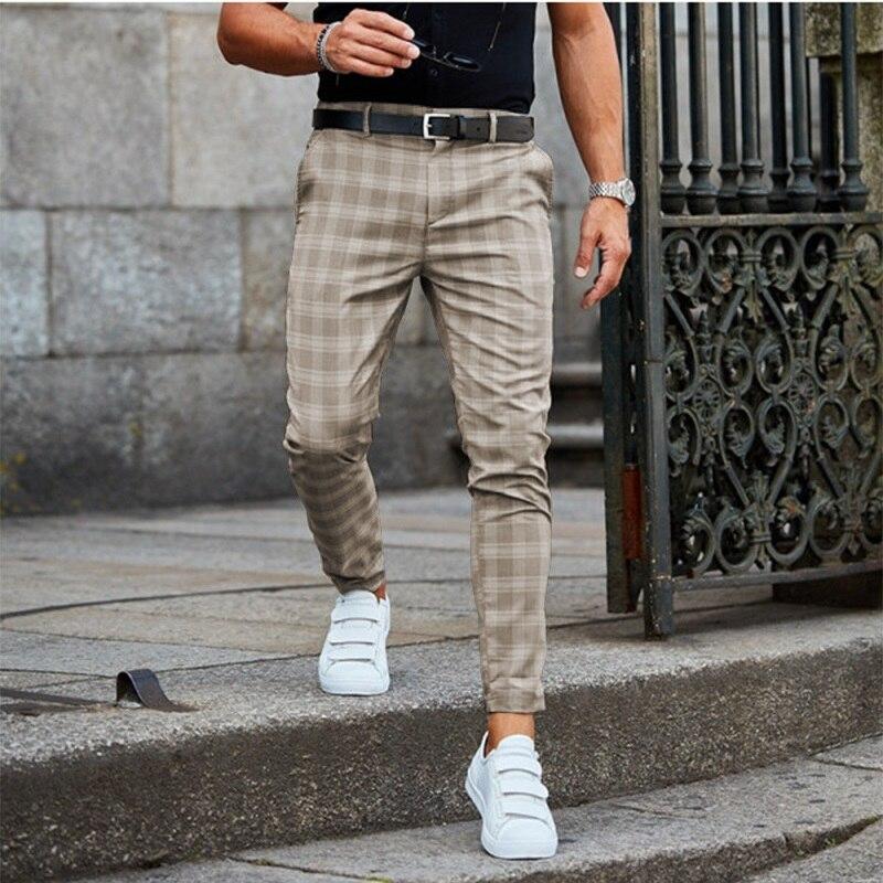 Men’s Checked Chino Pants | Stylish Slim Fit