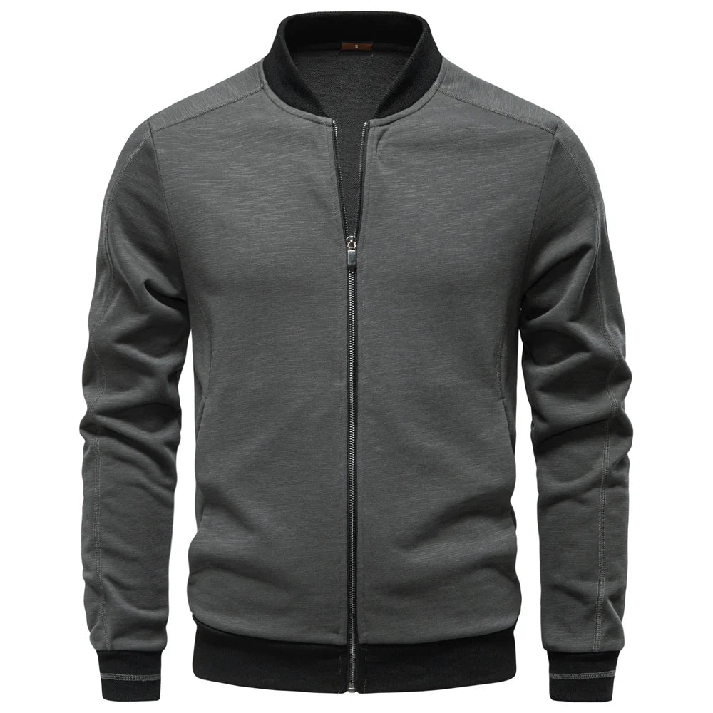 Men’s Baseball Jacket | Solid Color | Casual Winter Wear