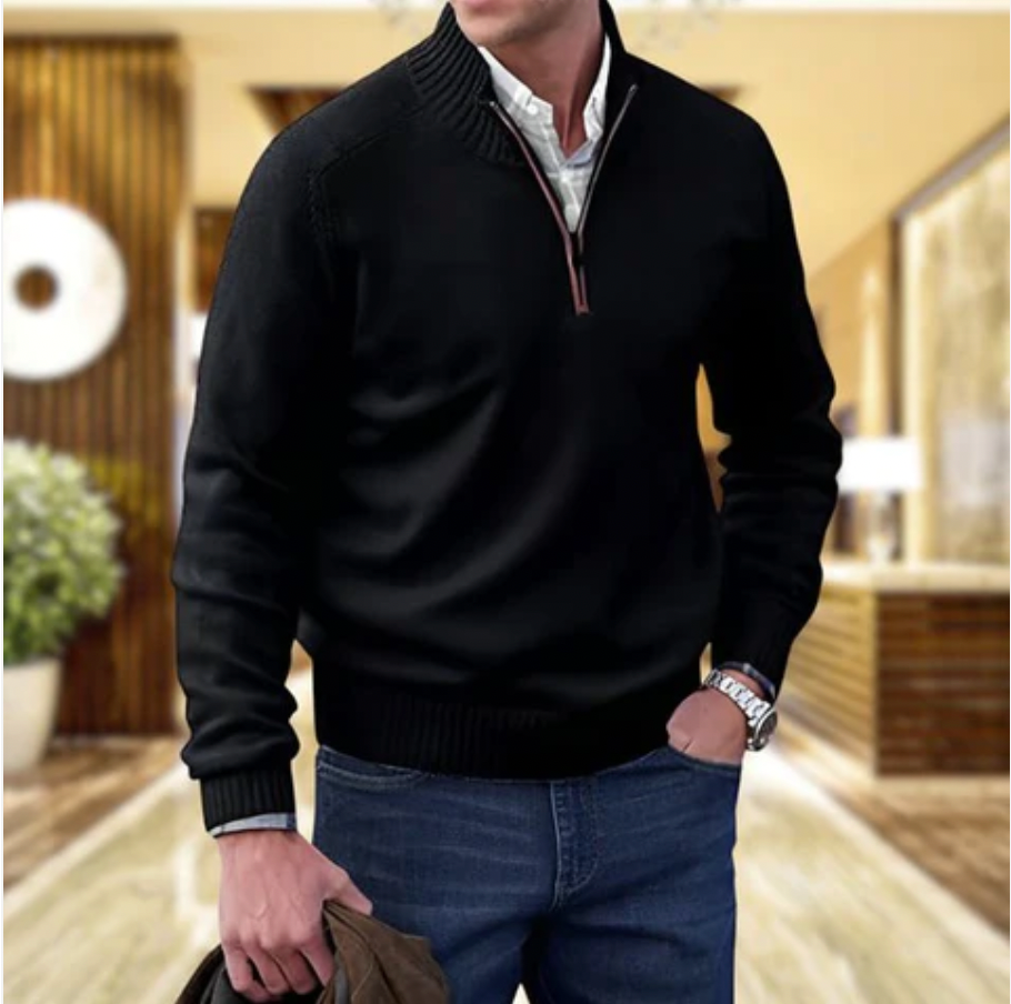 Men’s Quarter-Zip Knit Sweater | Classic Casual
