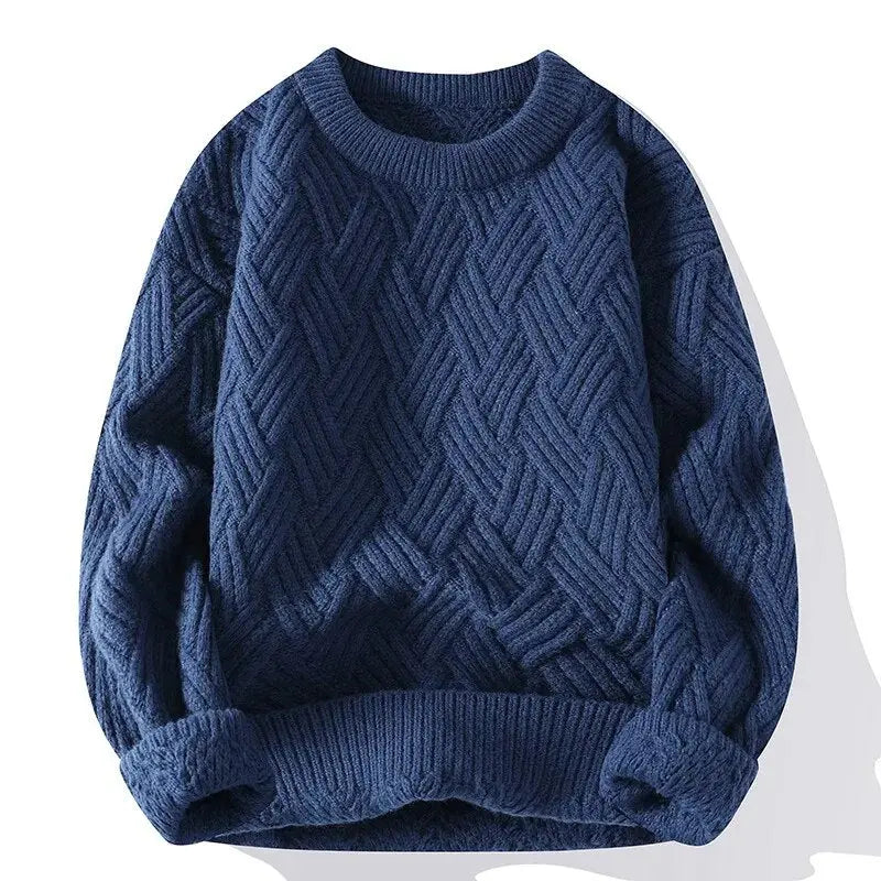Men’s Textured Knit Sweater | Classic Crewneck