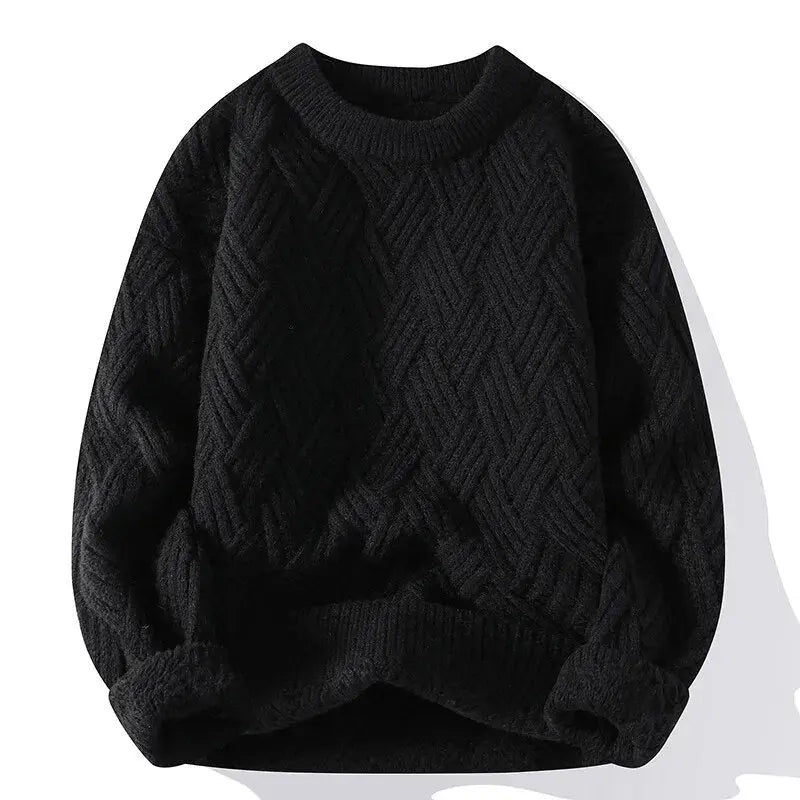 Men’s Textured Knit Sweater | Classic Crewneck