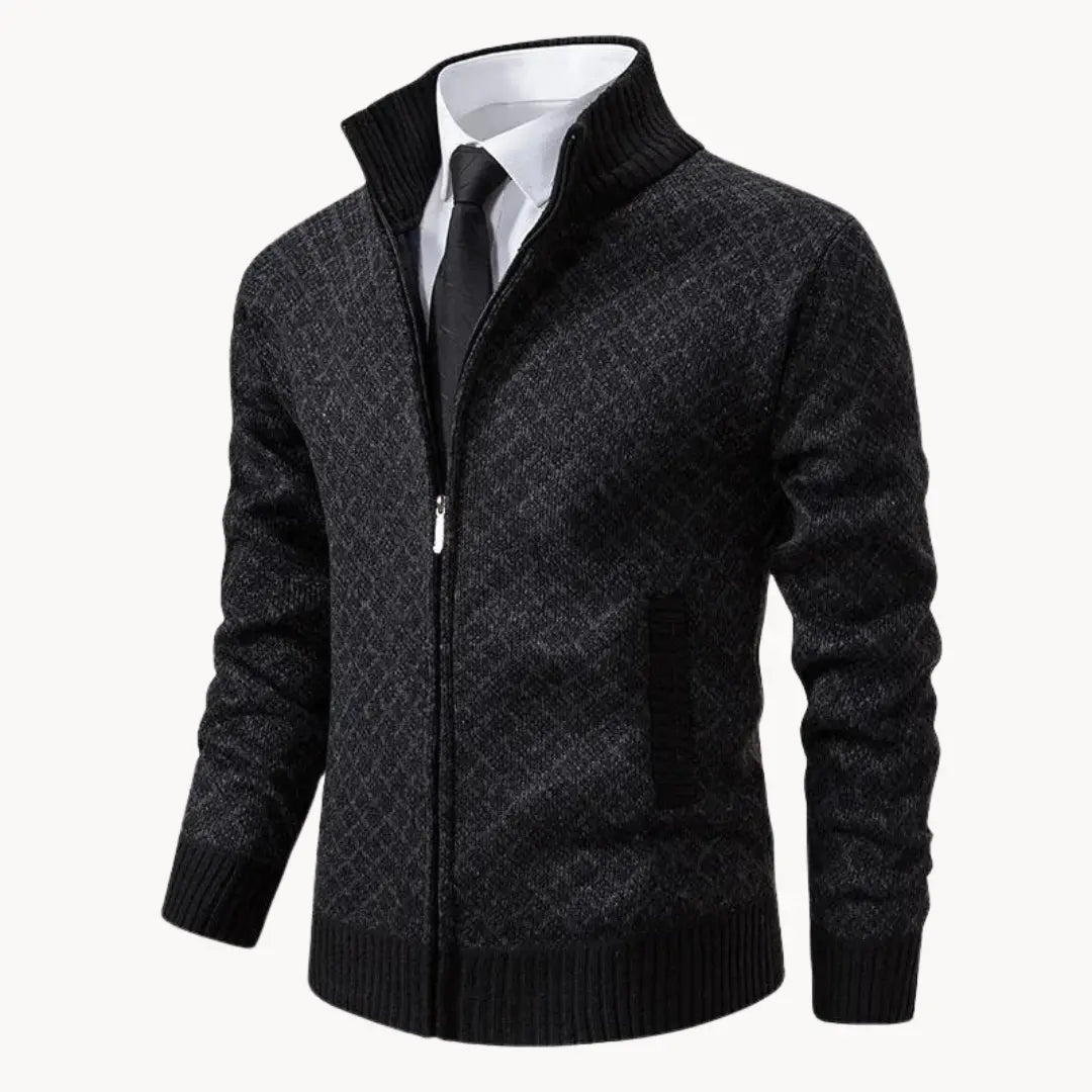 Men’s Full-Zip Knit Sweater | Patterned Classic