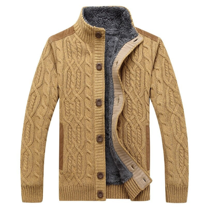 Men’s Knitted Cardigan | Warm Lined Zip Jacket