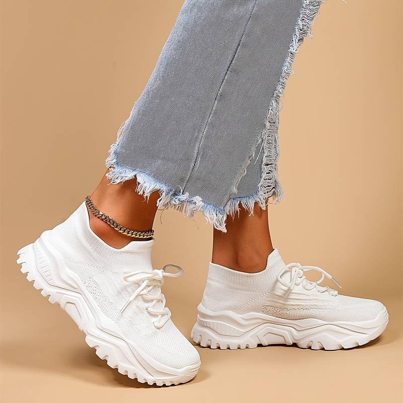 Women’s Knit Sneakers | Chunky Sole | Comfortable Everyday Shoes