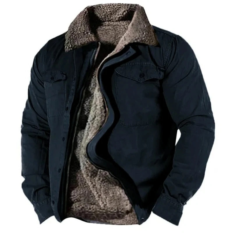 Men’s Warm Sherpa-Lined Jacket | Heavy Winter Fleece-Lined Outerwear