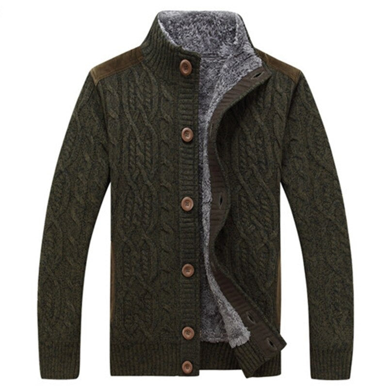 Men’s Knitted Cardigan | Warm Lined Zip Jacket