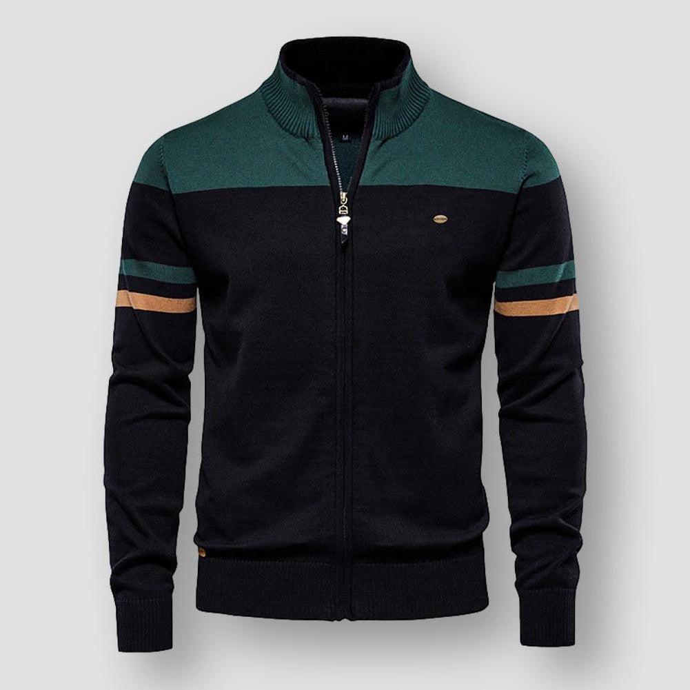 Men’s Zipped Stand Collar Jacket | Warm Casual