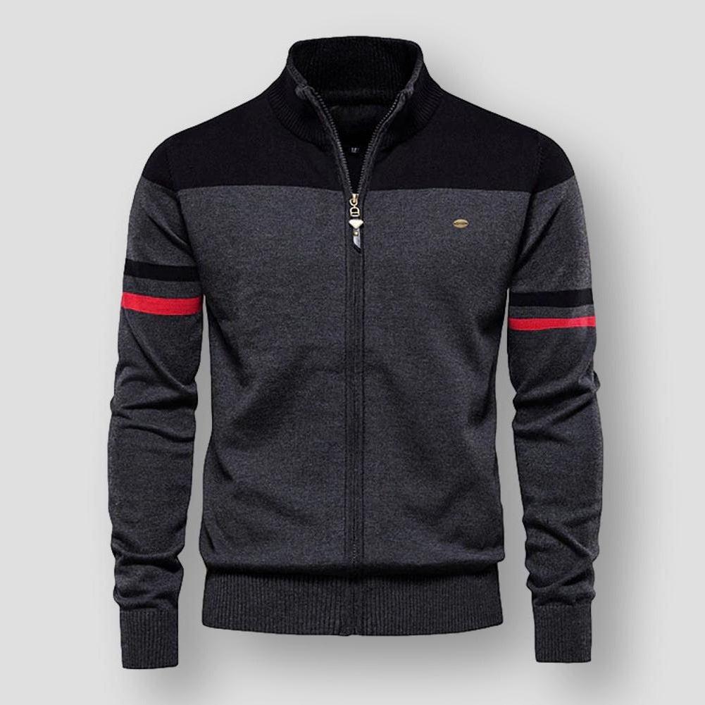 Men’s Zipped Stand Collar Jacket | Warm Casual