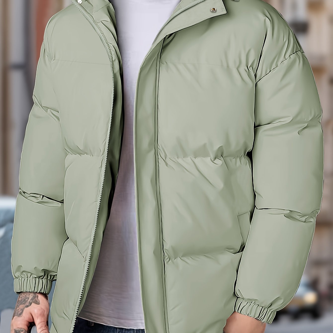 Men’s Warm Windproof Puffer Jacket | Hooded Winter Coat
