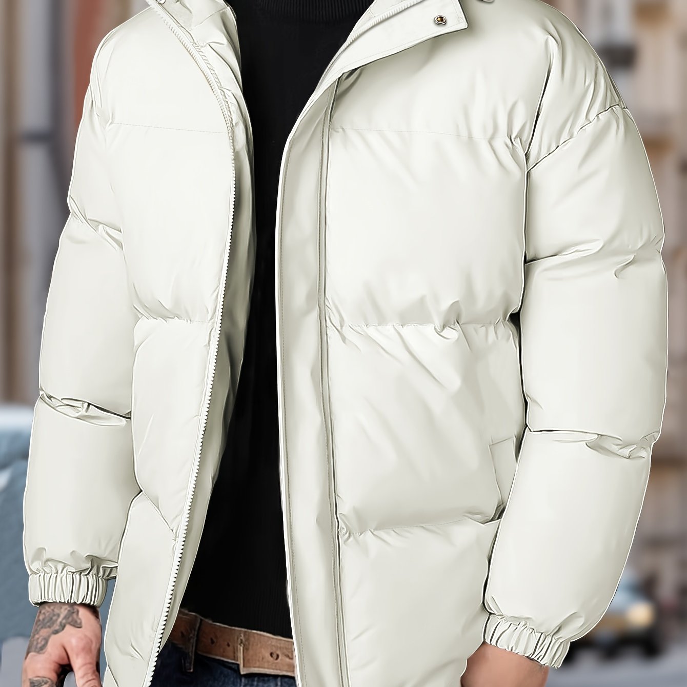 Men’s Warm Windproof Puffer Jacket | Hooded Winter Coat