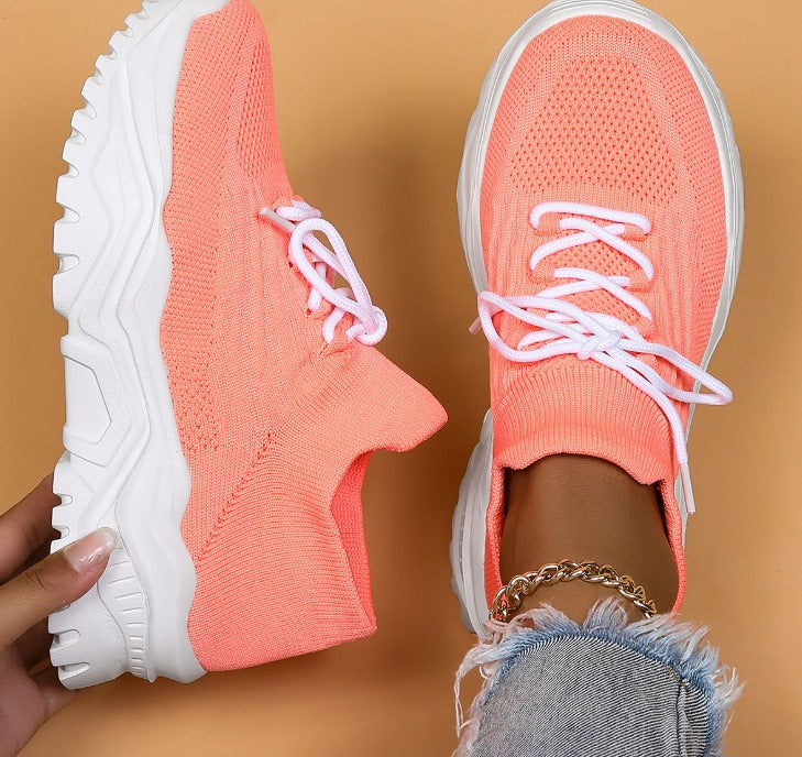 Women’s Knit Sneakers | Chunky Sole | Comfortable Everyday Shoes