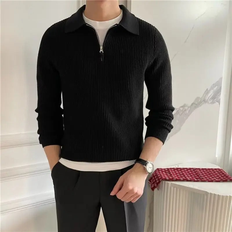 Men’s Zip Collar Sweater | Smart Half-Zip Knit