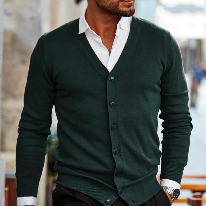 Men’s Elegant Button-Up Cardigan | Smart Casual